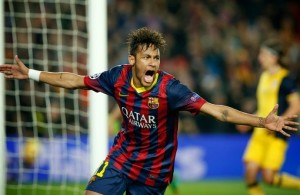 Neymar foi destaque do Barça, em dia de Messi apagado. Crédito: AP